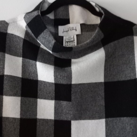 JOSEPH RIBKOFF checkered poncho/cape/sweater - Picture 8 of 11